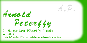 arnold peterffy business card