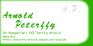 arnold peterffy business card